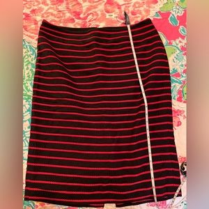 Ann Taylor nautical red striped pencil skirt
